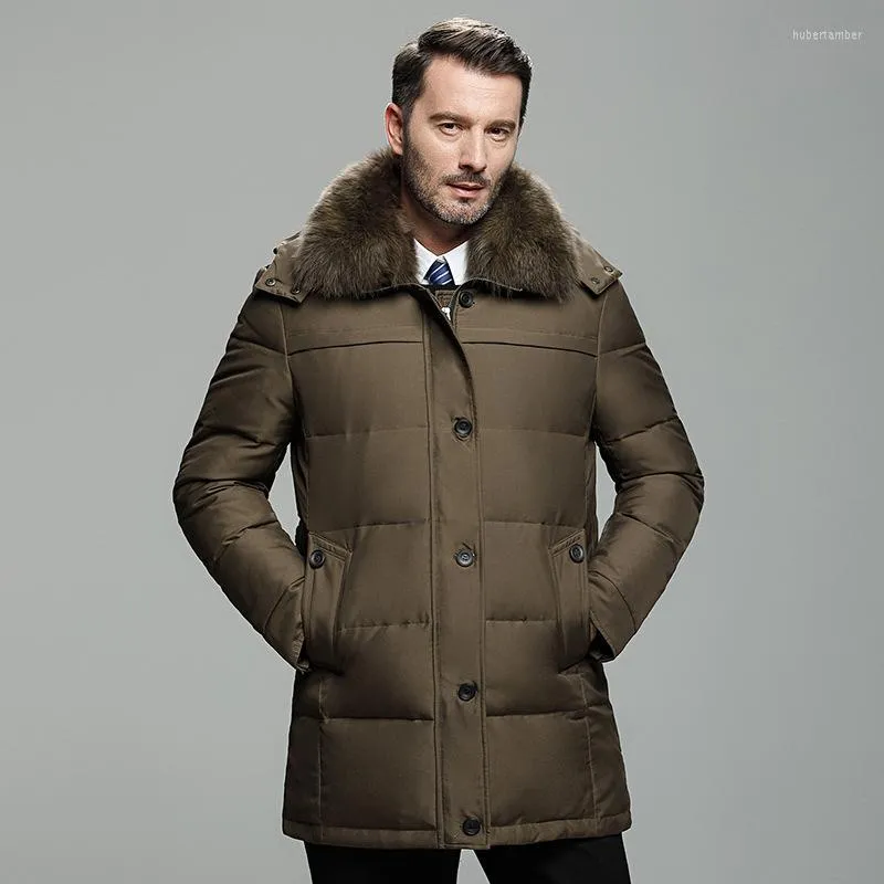 Hommes vers le bas 2023 hiver grande taille chaud canard veste manteau Parka avec col en fourrure vestes 687 Kj2649