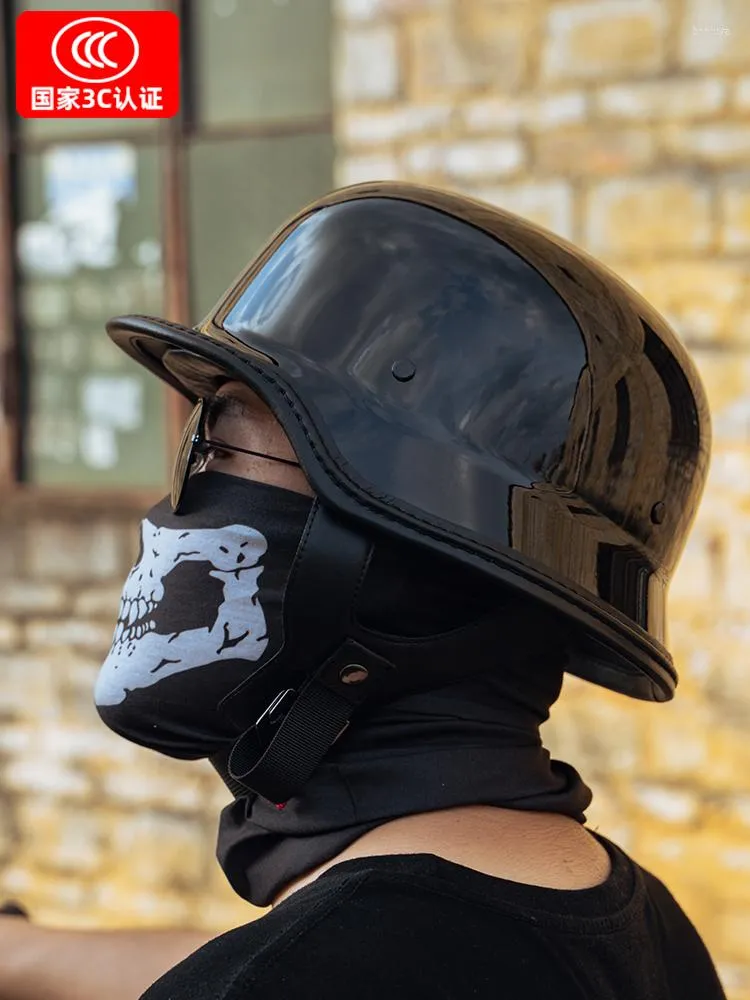 オートバイヘルメットレトロヘルメット兵士クラシックモトキャップビンテージファッションセーフティスクーターバイクハーフ