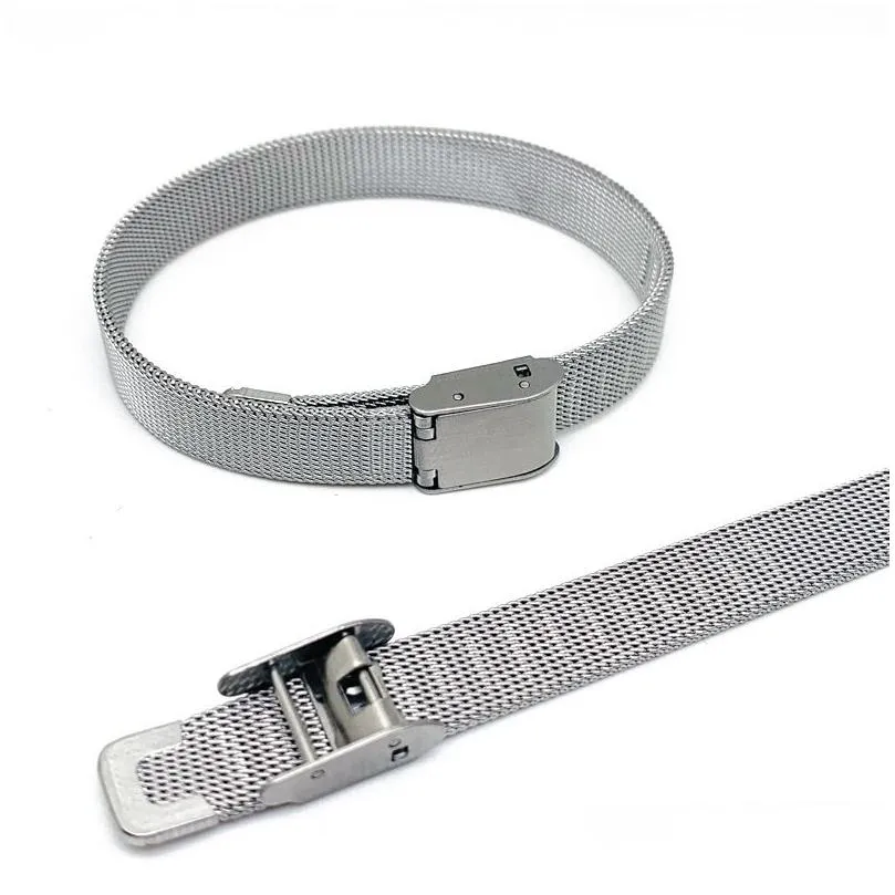 Манжета простой дизайн 10 мм браслеты из нержавеющей стали для женщин и мужчин Сиер титановый браслет для браслета доставка DHQOT DHQOT