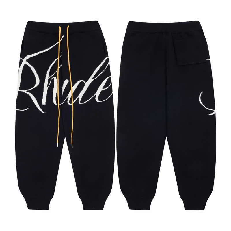 2023 Rhude Designer Men Shorts Summer Fashion Beach Pants High Quality Men's High-kvalitet Sport Heavy Fabric Jogging Cotton