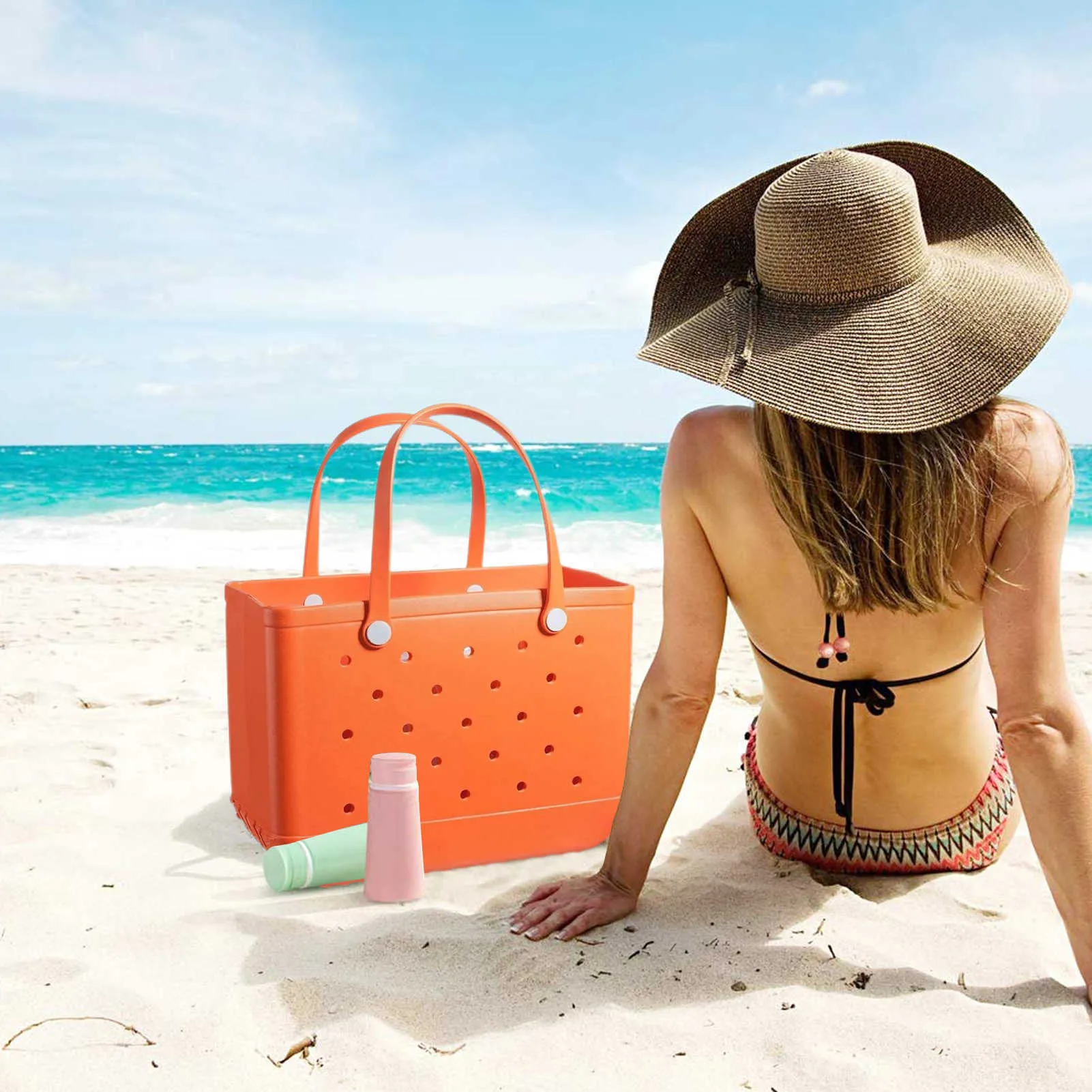 Women Waterproof Tote Bags With Summer Rubber Tote Bag Large EVA Handbag For Beach Travel Sports 230516