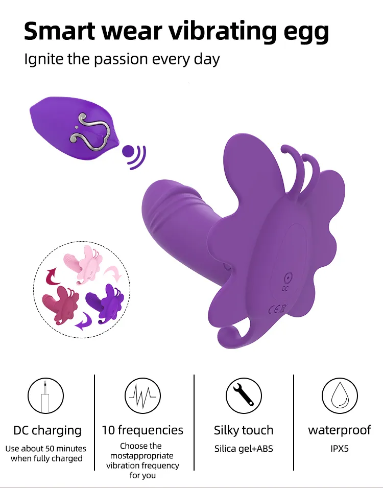 Vuxna leksaker fjärilsvibrator fjärrkontroll bärbara dildo vibratorer för kvinnor g-spot klitoris osynliga trosor vibrerande ägg sexleksaker 230519