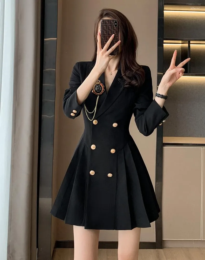 PIKADINGNIS Fashion Ruffles Womens Blazer Autumn New Korean Style Cropped  Jacket Women Black Gray Chic Streetwear Suit Coats - Walmart.com