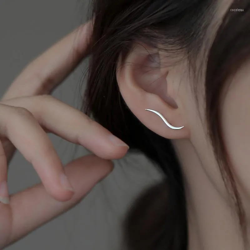 Stud Earrings Wave S Shape Bend Trendy Simple Geometric Jewelry For Women Valentine's Day Gifts