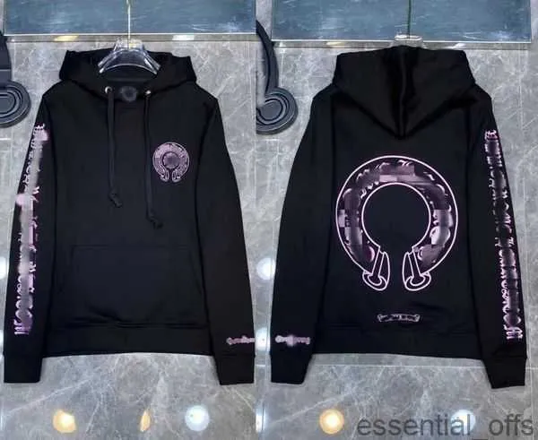 Klassiska designer mode hoodies krom lyxiga herrar blixtlås chweatshirts hästsko hjärta sanskrit tvärtryck pullover huvtröja tröja kvinnor dhqx