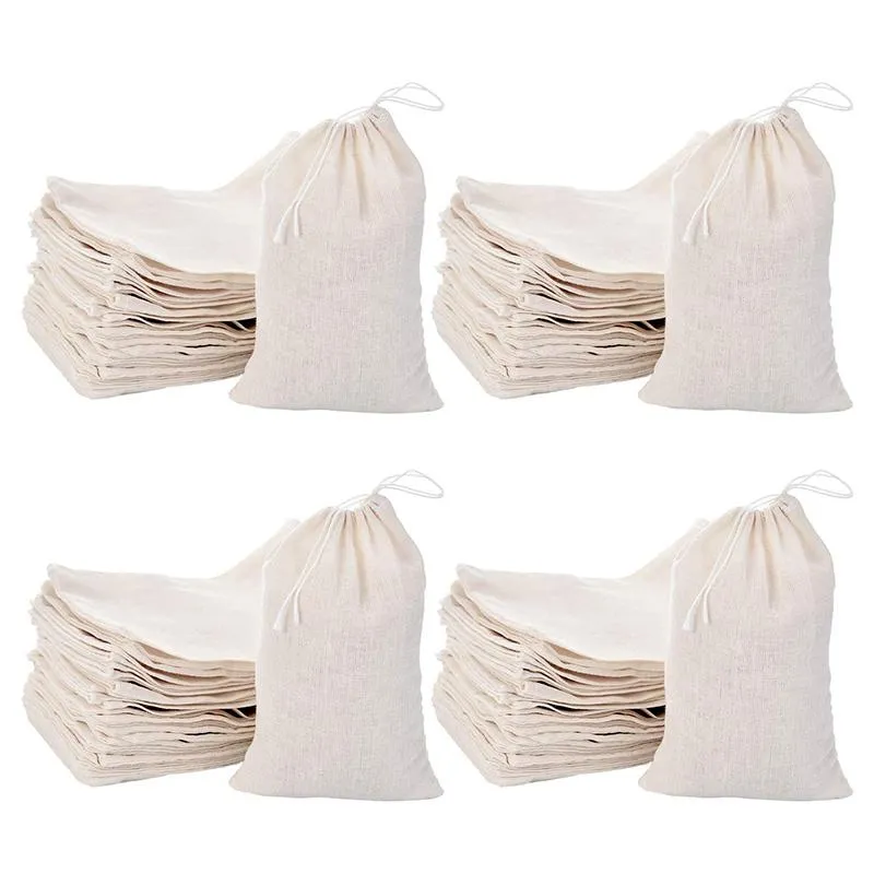 Outros 200 bolsas de musselina de algodão 200 bolsas de sachet saco de cordas multiuso para joias de chá favores de festas de casamento de armazenamento (4 x 6 polegadas)