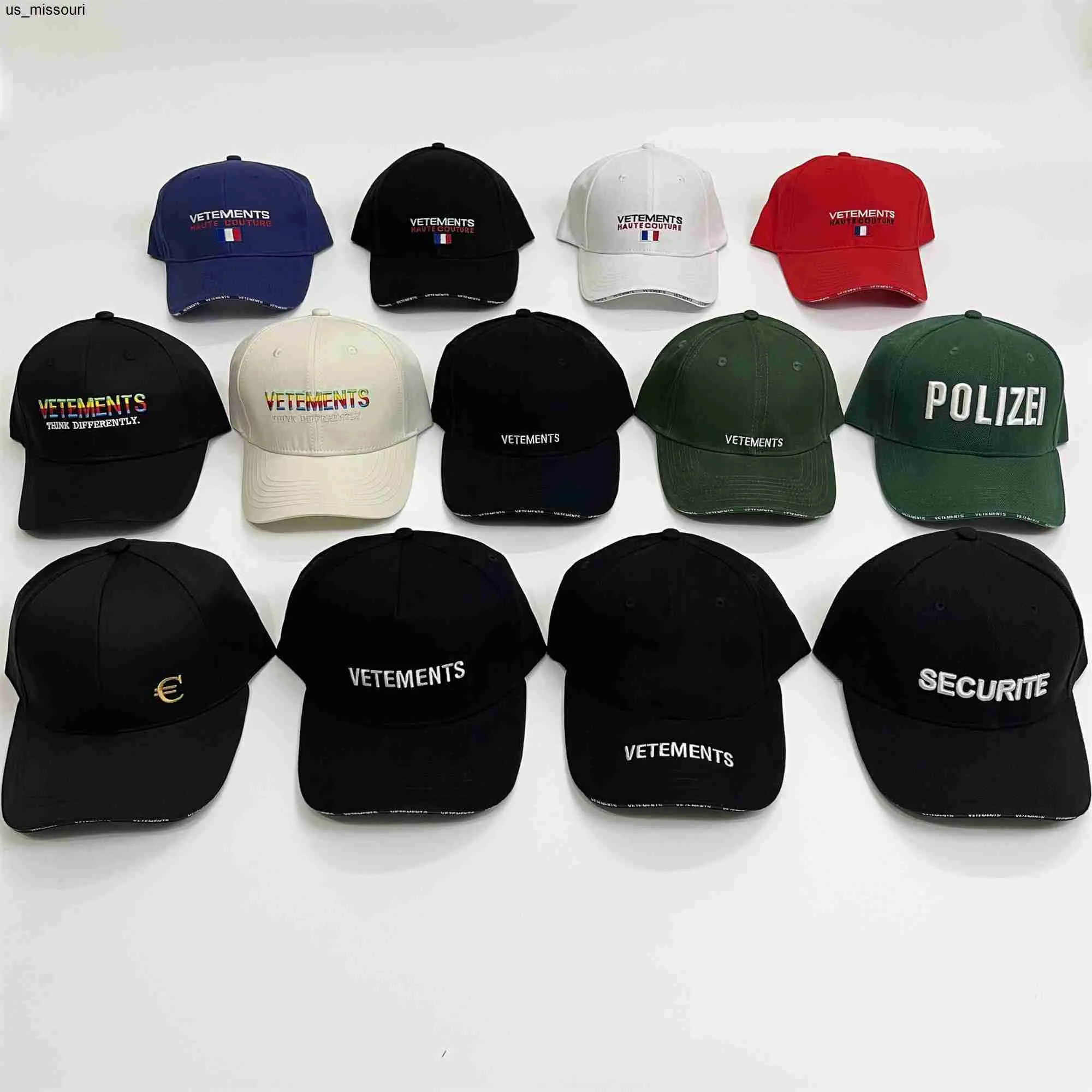 Kogelcaps Goede kwaliteit Witte Vetements Fashion Baseball Cap Men 1 1 Vetements Women Borduurwerkmuts VTM Caps Best verkopen 2022 J230520