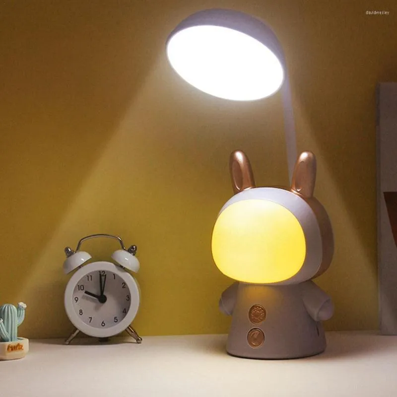 Masa lambaları sevimli masa lambası şarj edilebilir bir çalışma LED göz koruma gecesi ışık başucu çocuklar için okuma l5e1