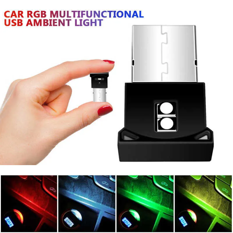 Bil mini led USB bil omgivande ljus auto interiör atmosfär ljus dekorativ lampa färgglad ljus nödbelysning pc bil accessor