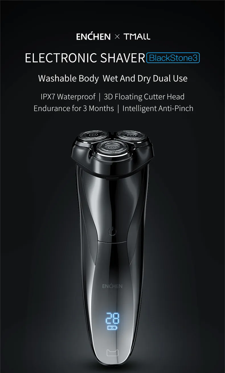 Enchen Electric Razor ENCHEN Rechargeable Electric Electric Shaver Men IPX7 Waterproof, Wet ...