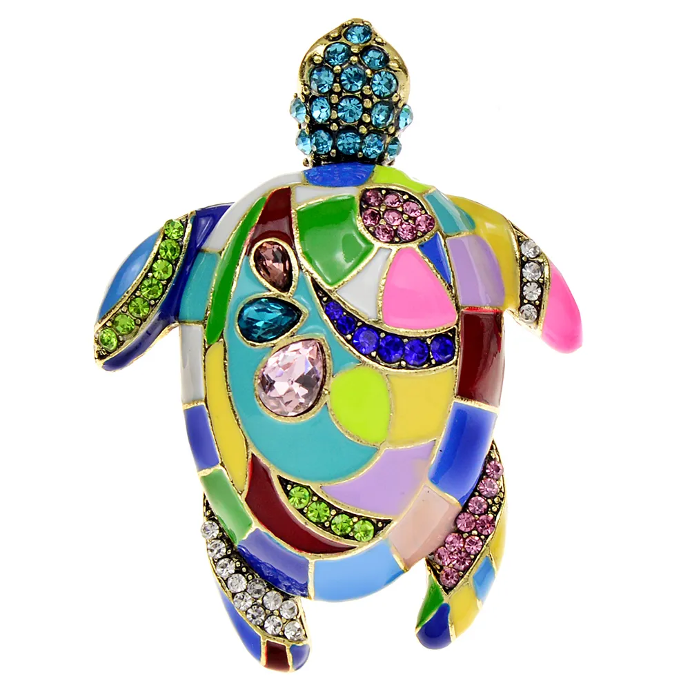 Cindy Xiang Renkli Emaye Deniz Kaplumbağası Broşlar Kadınlar için Rhinestone Moda Hayvan Pin Vintage Aksesuarlar Yüksek Kalite Yeni