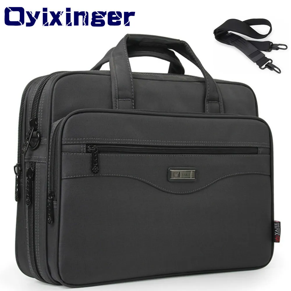 Briefcases Men's Business Briefcase Laptop Bag Waterproof Oxford Cloth Men Computers Handbags Business Portfolios Man Shoulder Travel Bags 230520