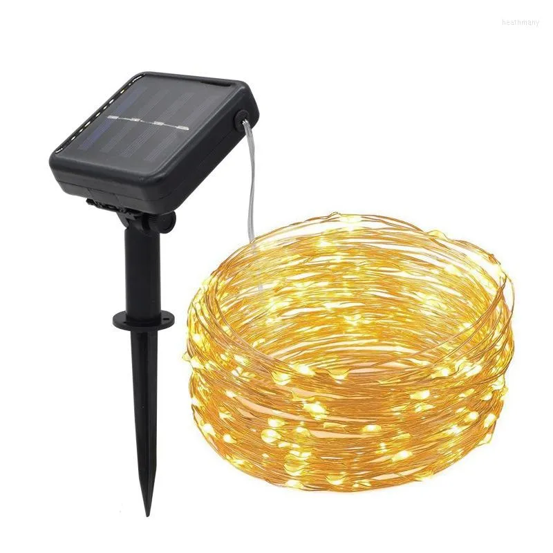 Stringhe 32m / 22m / 12m / 7m Luci esterne a LED solari Stringa da giardino Fata Impermeabile Ghirlanda natalizia Decorazione da cortile Illuminazione natalizia