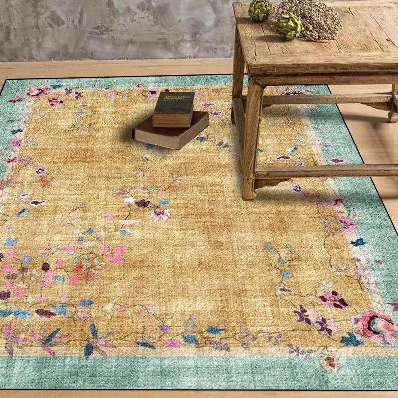 Mattor pastoral stil vardagsrumsområde mattor traditionella kinesiska blommor tryckt heminredning sovrum sovrum utan halkfri golvmatta