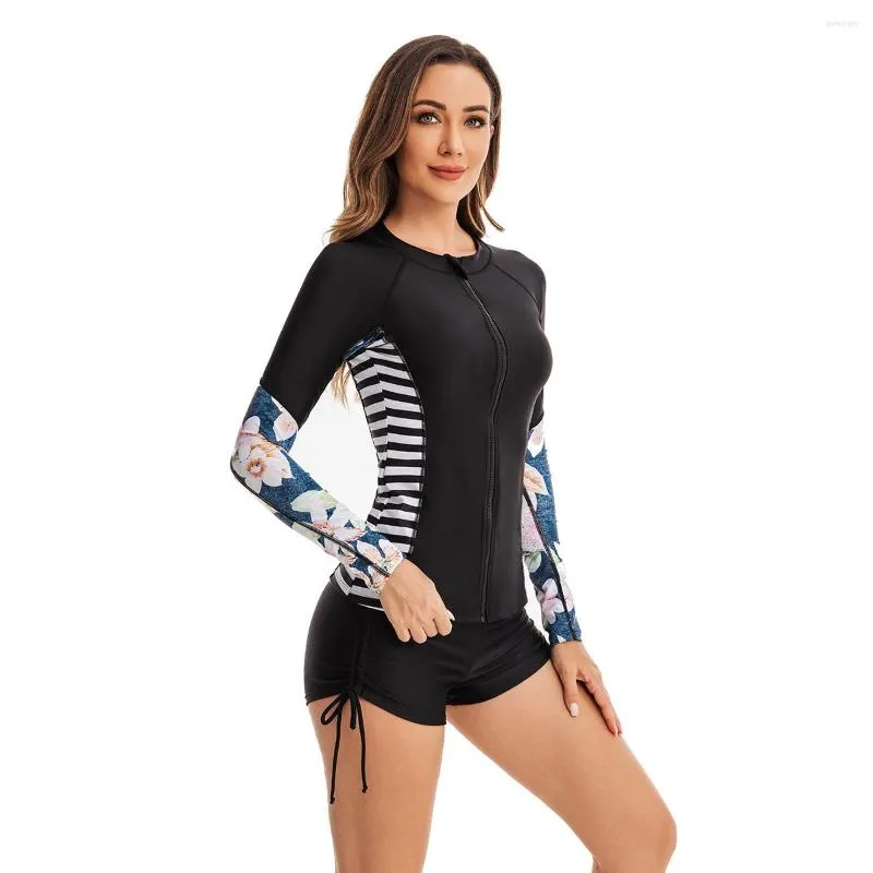 Womens Swimwear Women'S Long Sleeve Rash Guard Sun UV Protect