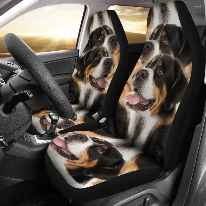 Car Seat Covers Amazing Greater Swiss Mountain Dog Print Set 2 Pc Accessories Cover