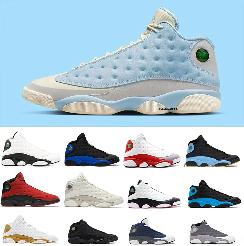 13 13s Men Basketball Shoes Hyper Royal French Blue Linen Island