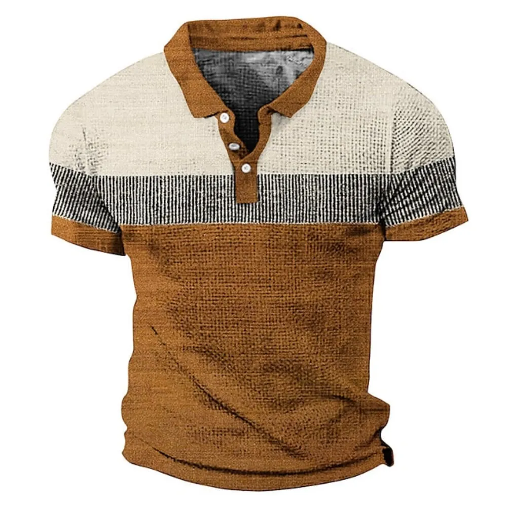 Plaid Mens Polo Shirt Business Kort ärm T -shirt mesh andningsbara lapel toppar Tees Summer T Shirt för mankläder