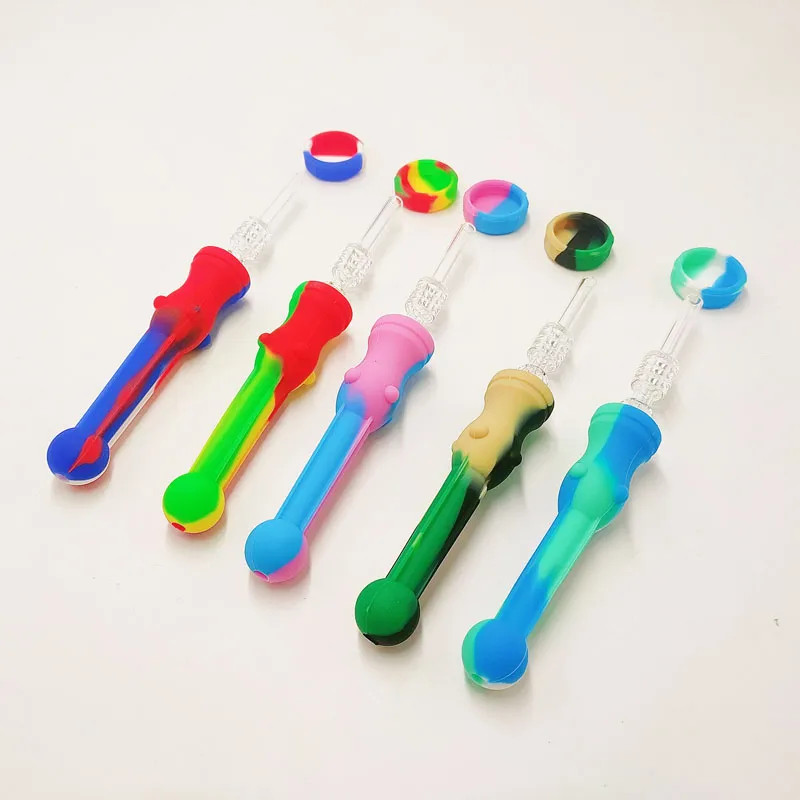 Silicone Nectar Collector Tobacco Pipe - 14mm Stainless Steel Quartz  Ceramic Tip