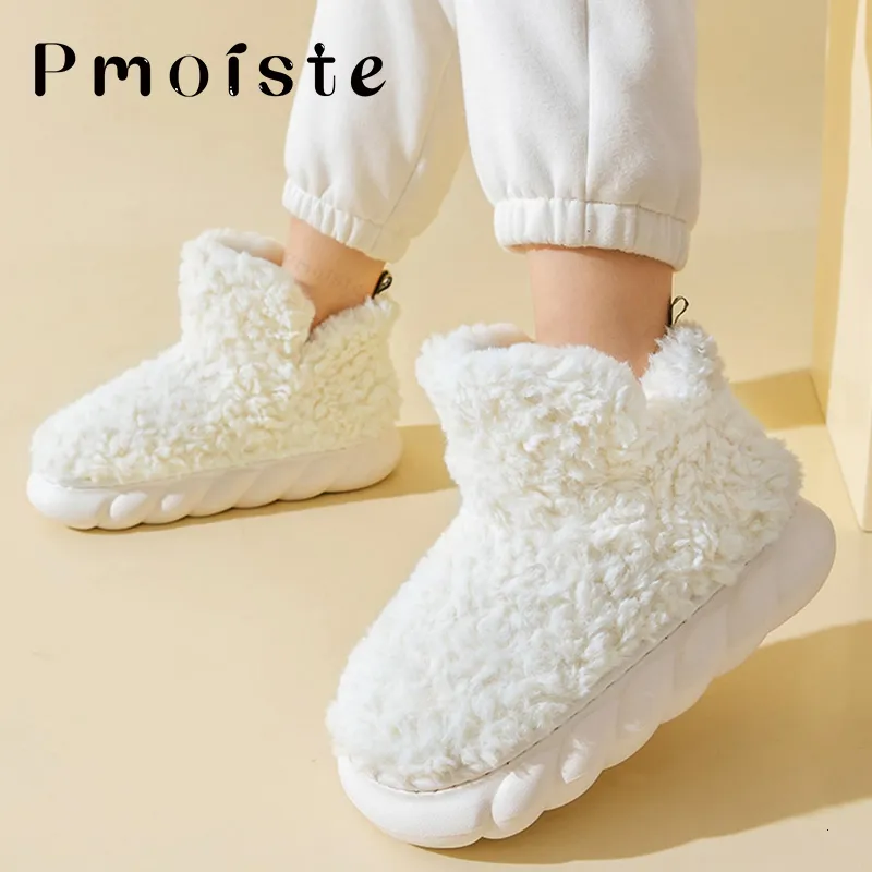 Hemkvinnor varm 714 Plush Furry Winter Platform Shoes Soft Kvinna med pälspar inomhus tofflor Fashion 230520 936