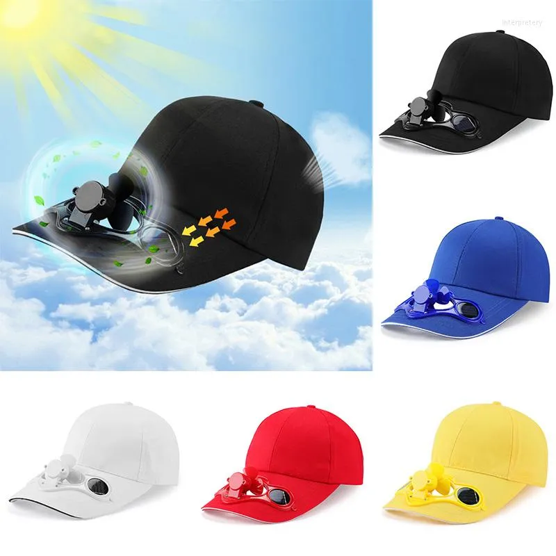 Wide Brim Hats Summer Outdoor Sport Sunscreen Solar Powered Fan Hat Sun Protection Cap With Cool Bicycling Climbing Baseball CapWide