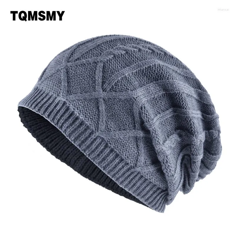 Basker casual mäns vinter hatt stickning ull beanies män hip-hop cap förlängda hattar för man hösten beanie plus sammet varm ben gorros