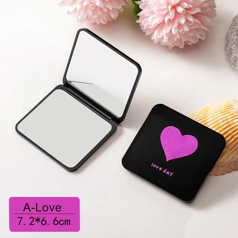 Compact Mirrors GU407 Double-sided Mirror Women Foldable Makeup Lady Cosmetic Hand Folding Outdoor Portable Pocket Random 230520