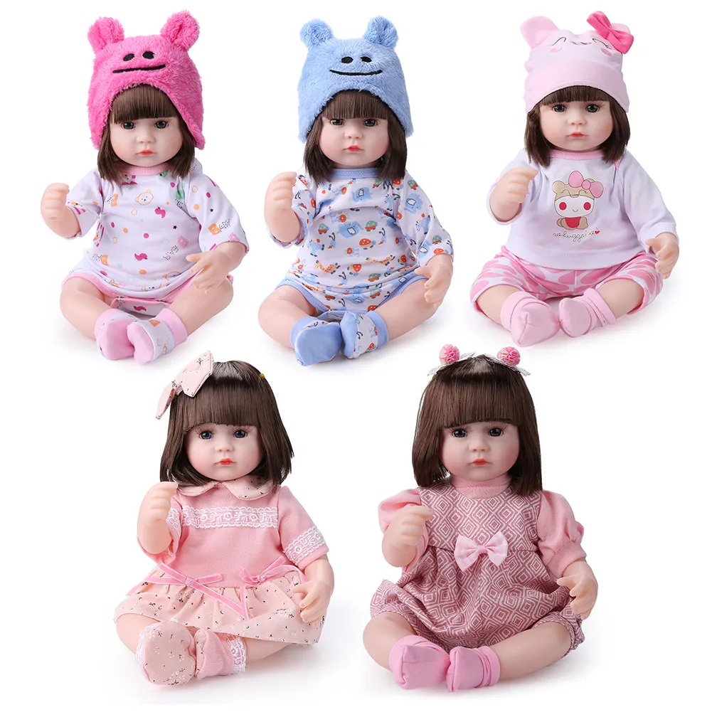 Realistic Pinky Reborn Dolls 42x38cm Enamel Baby Doll For Girls 