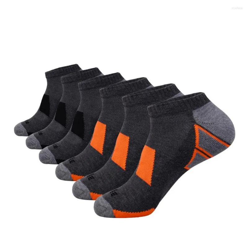 Meias masculinas 6 pares Spring Spring Men's Anklethick Knit Sports Sports Outdoor Fitness Breathable Rápida de desgaste seco rápido