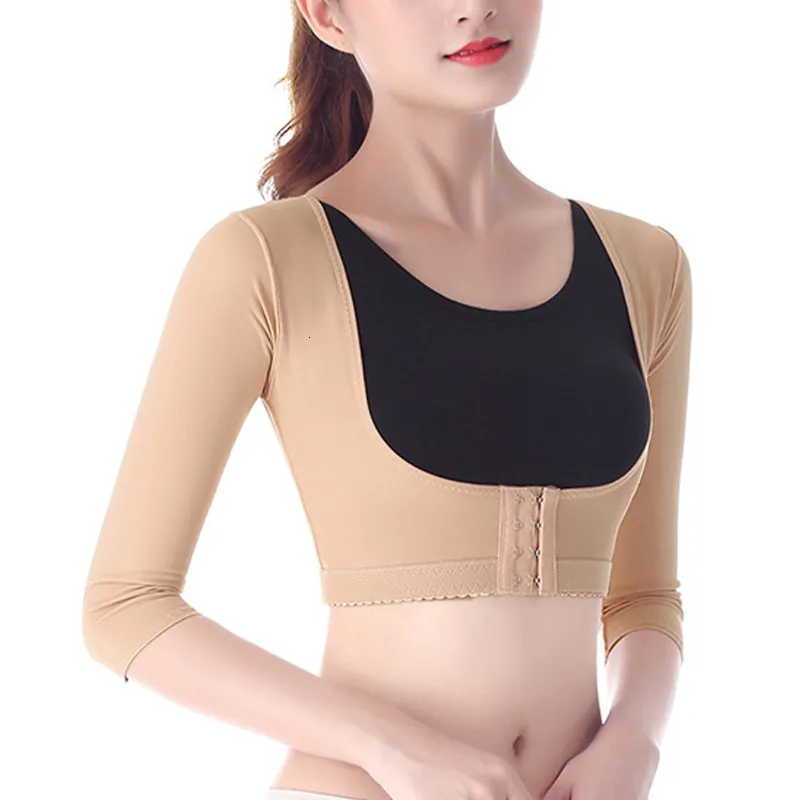 Waist Tummy Shaper Posture Corrective Shaperwear Women Bust Push Up Body Seamless Arm Slimming Underwear Tops 230520