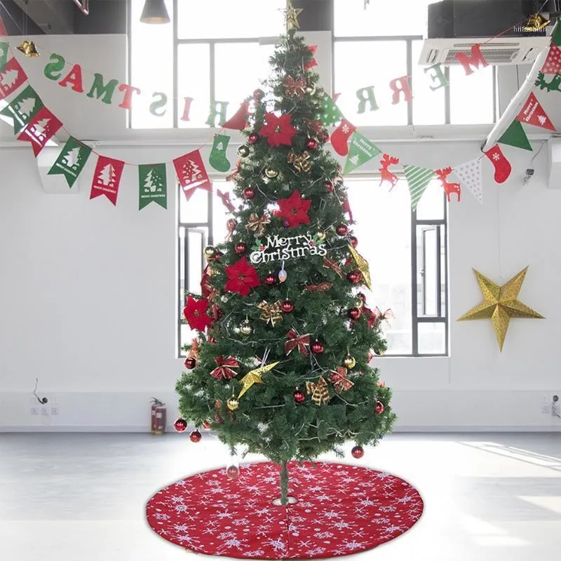 Jupe d'arbre de décorations de Noël flocon de neige rouge et blanc traditionnel pour les décorations1