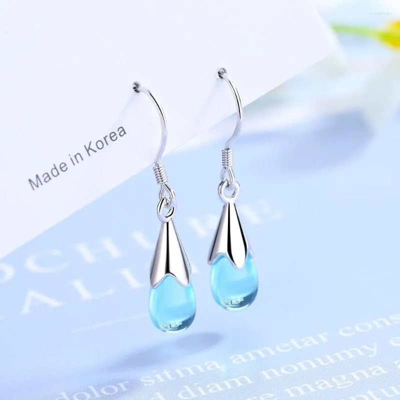 Stud -oorbellen S925 Sterling Silver Aretes de Plata Ley 925 Mujer oorbel voor vrouwen trendy waterdruppel saffier orecchini vrouw