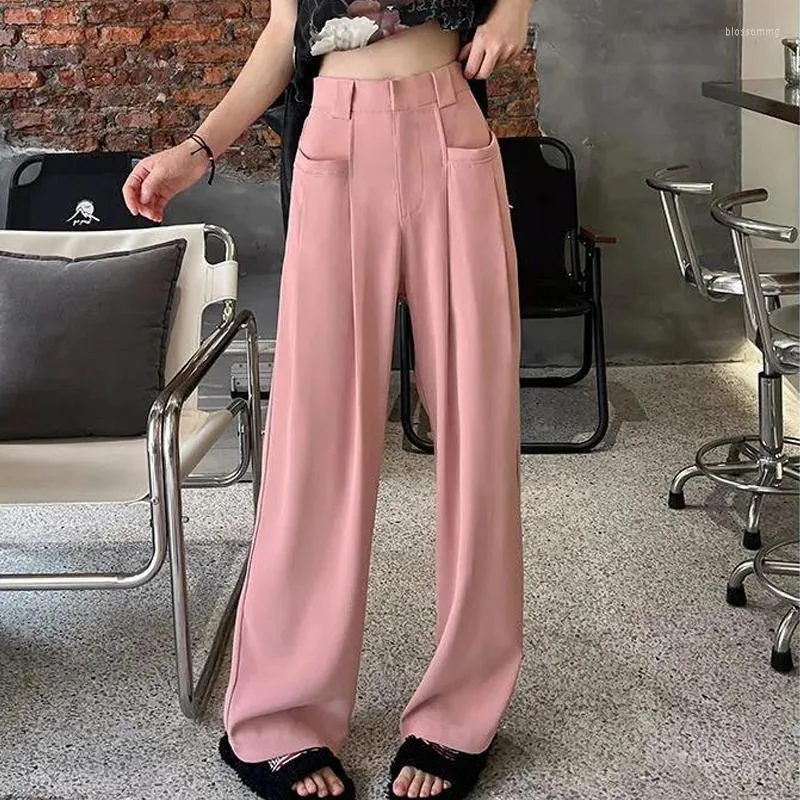 Pantaloni da donna Autunno Abito casual per donna Solido sciolto con pantaloni della tuta da tasca Pantaloni da donna bianchi coreani invernali Spodnie Damskie 24387