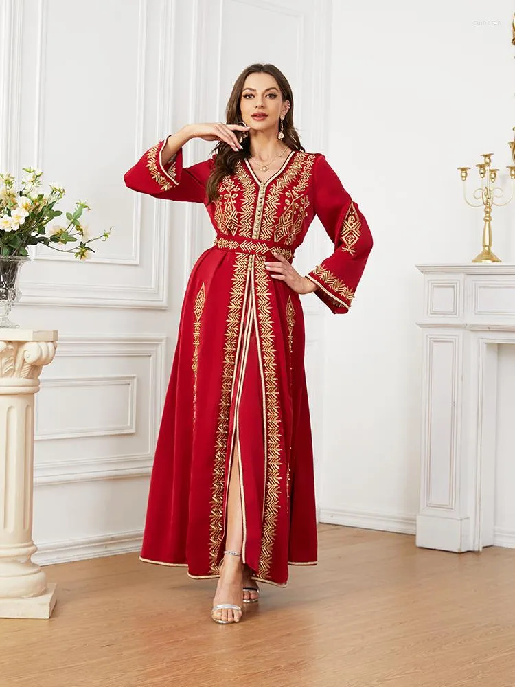 Red kaftan dress hotsell