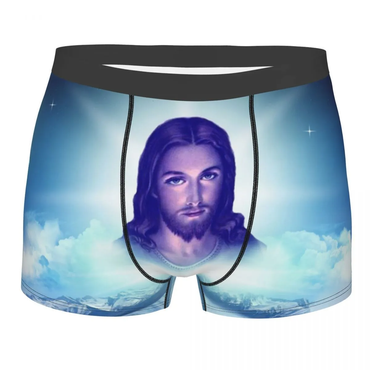 Caleçon Personnalisé Sauveur Jésus Christ Sous-Vêtements Hommes Breathbale Dieu Chrétien Boxer Briefs Shorts Culotte Doux Pour Homme 230520