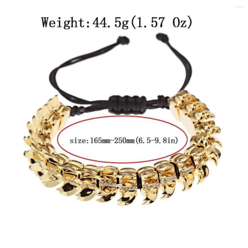 Strand Colorful Dragon Spine Bone Shaped Zircon Bracelet Punk Cuban  Handmade Creative Design High Quality Jewelry