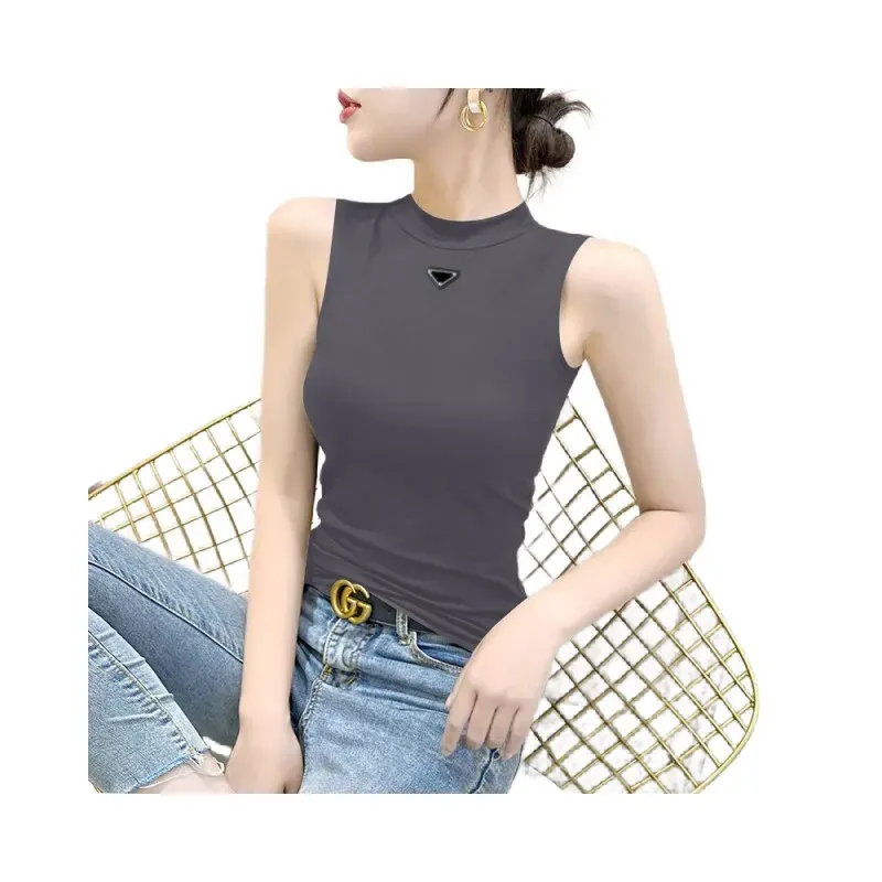Kvinnors tankar Camis Omen's Vest Sweaters ärmlösa stickor 2023 mode tees korta toppar stil smal topp blixtlås sommar casual kvinnor