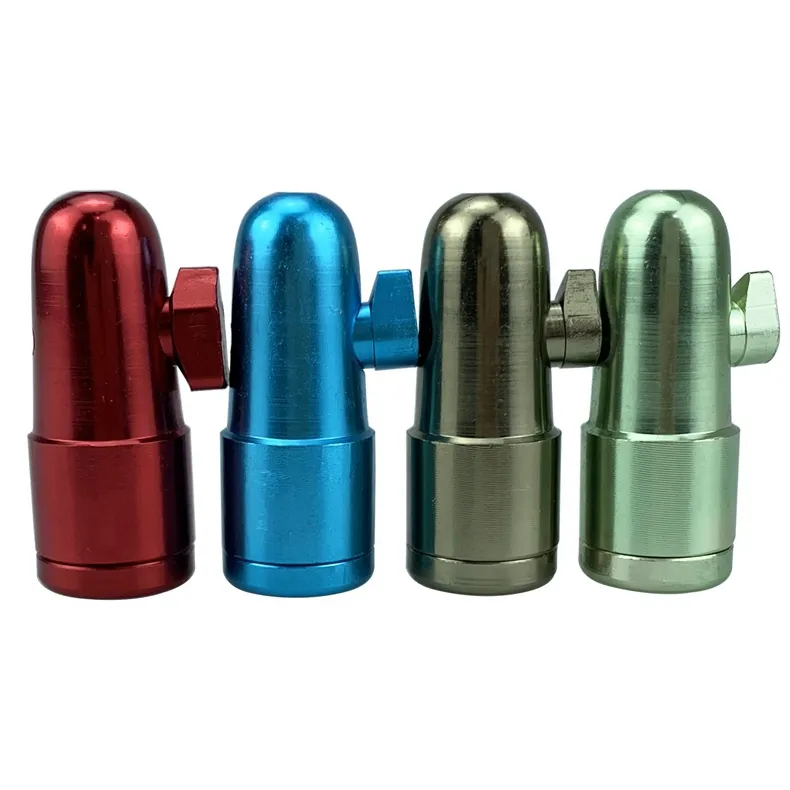 Colorful Aluminium Alloy Mini Smoking Tube Dry Herb Tobacco Snuff Snorter Sniffer Snuffer Bottle Bullet Style Handpipe Cigarette Holder Tips DHL