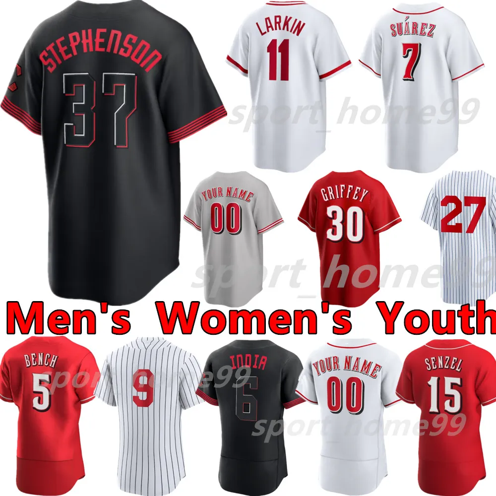 2024 Personnalisé 7 Spencer Steer Jersey 29 TJ Friedl 44 De La Cruz 19 Joey Votto 37 Tyler Stephenson 6 Jonathan India 9 Matt McLain Noelvi Marte Jose Barrero Maillots de baseball