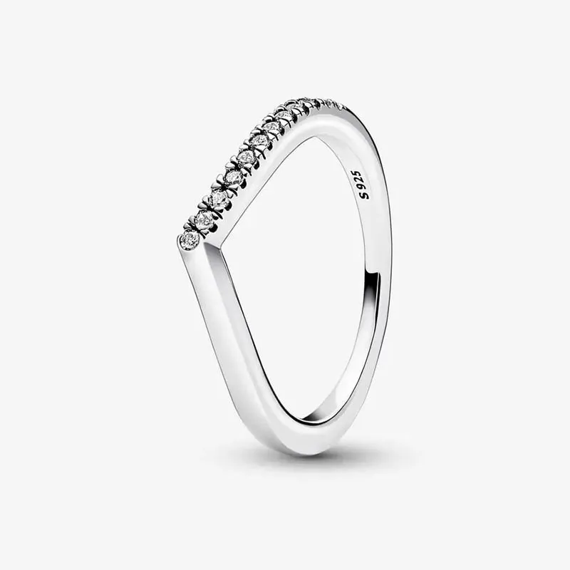 Timeless Wish halb funkelnder Ring für Pandora, authentischer Stapelring aus Sterlingsilber, Designer-Schmuck für Damen und Herren, Paarring mit Originalverpackung, Set im Großhandel