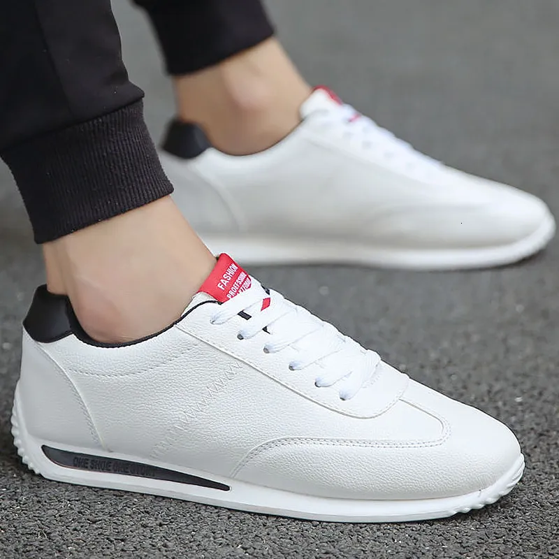 White leather sneakers men discount