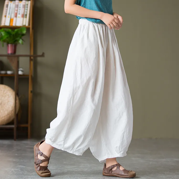 Pantalones Activos De Algod n Y Lino Para Mujer Pantalones