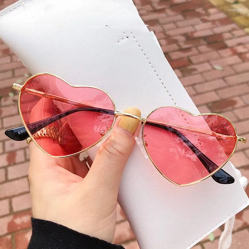 Sunglasses Fashion Heart Polarized Designer Women Metal Retro Sun Glasses UV400 Shades Eyewear