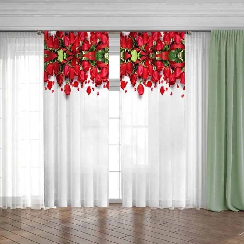 Curtain 2Pcs Rod Pocket Window Voile Treatments For Farmhouse Room