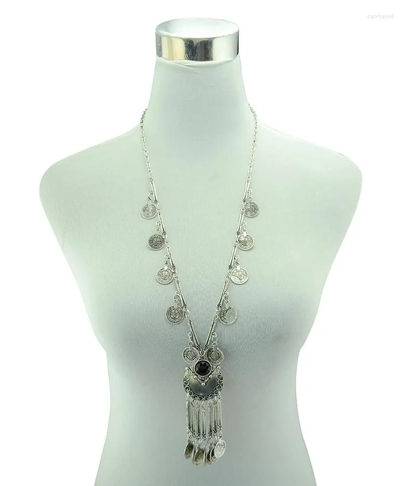 Chaînes Style Vintage Européen Collier Argent Plaqué Alliage Gland Pièce Pour Les Fêtes Des Femmes Bijoux Cadeaux