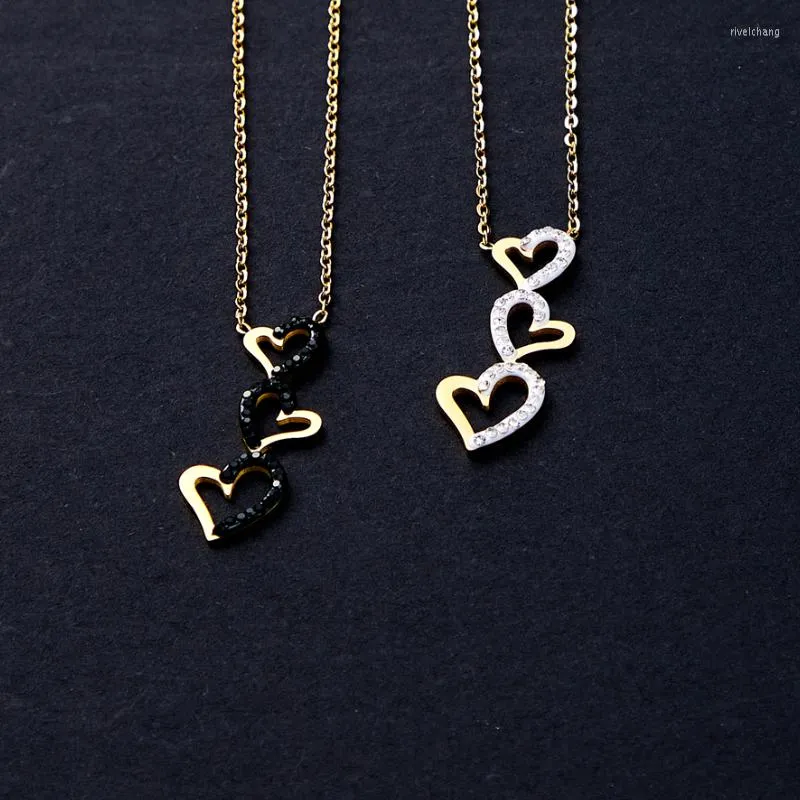 Pendant Necklaces 1pcs Stainless Steel Heart To Necklacer For Women Non Fading Sexy Collarbone Chain Fashion Party Gift Jewelry 2023