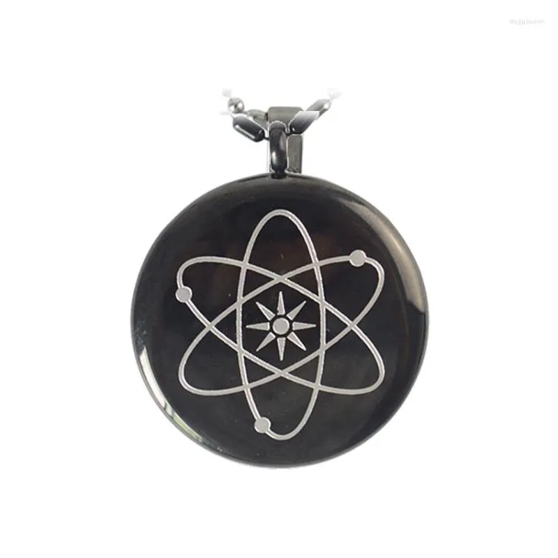 Pendant Necklaces Men's Jewelry Decorative Chain Satellite Stainless Steel Necklace With 4 Health Stone