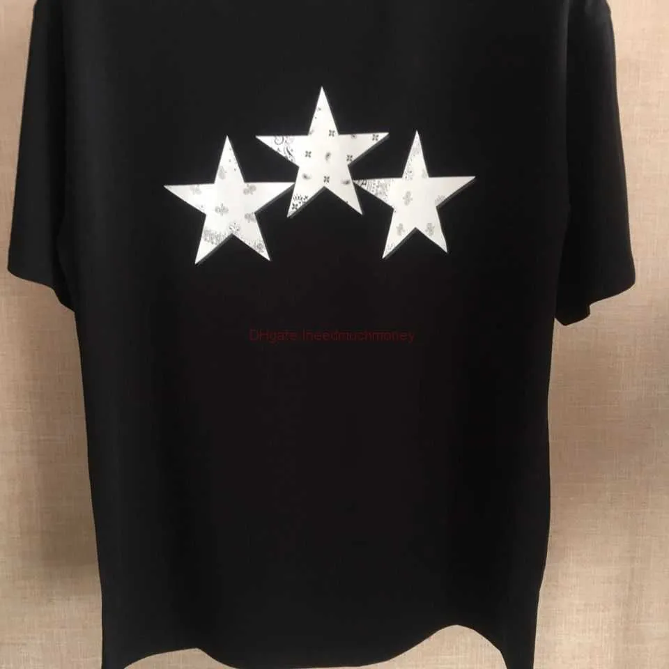 Designer-Modekleidung Amires Tees Am T-Shirt Amies Five Pointed Star Print 210 g doppellagige schlichte Baumwolle gestrickt Kurzarm Luxus Casual Tops Herren Baumwolle Street