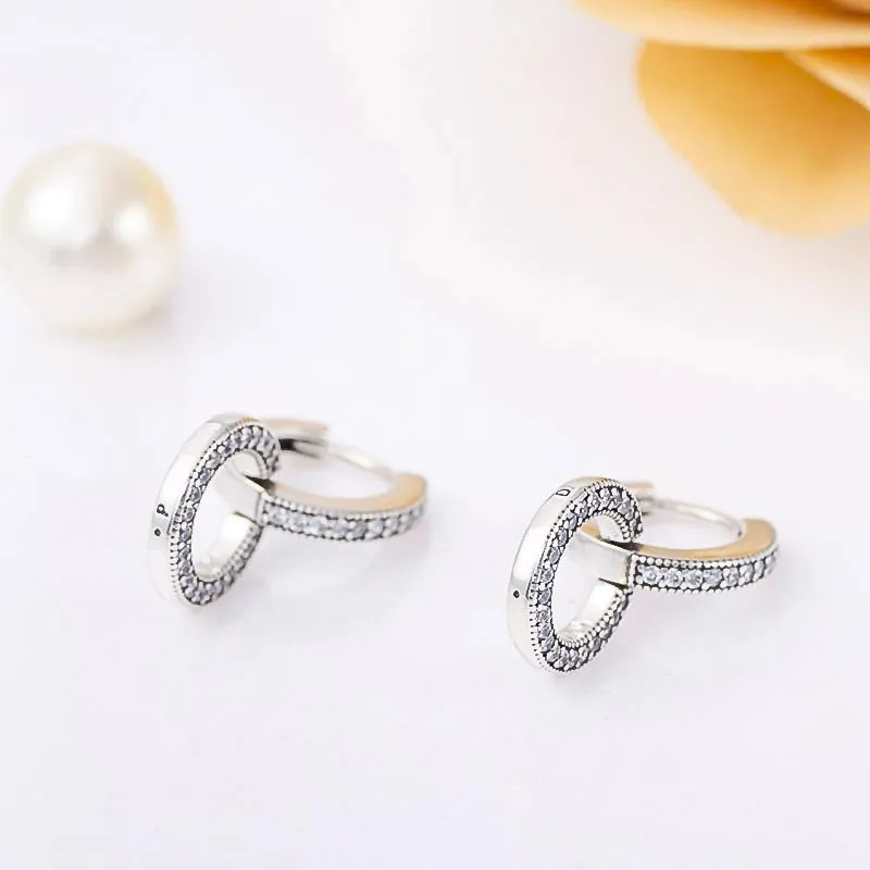 Pandora sparkling 2024 double hoop earrings
