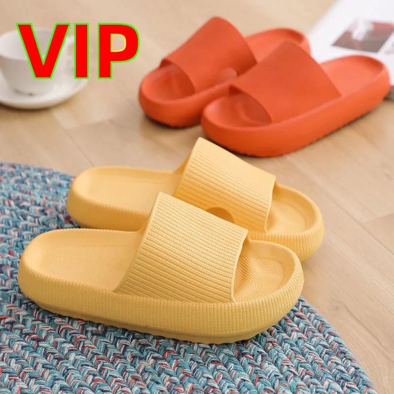 918 VIP Link Rimocy Dikke platform Slippers Women Men Home Badkamer Soft Eva Sandalen Vrouw Vrouw Non-slip Beach Flip Flops 230520 B